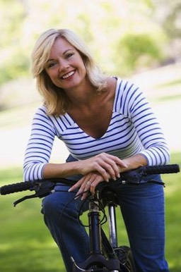 beautiful woman on bike